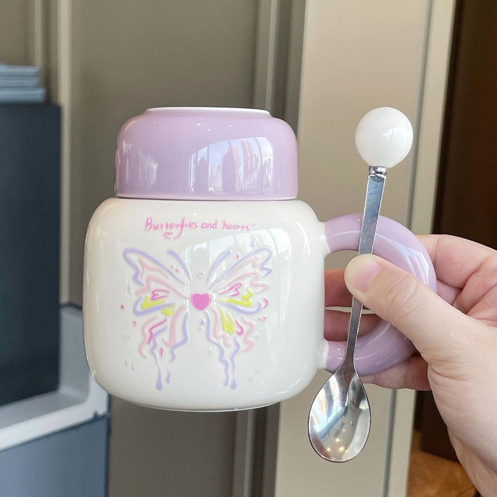 Graduation Gift To Teachers College Students Souvenir Birthday Girls Ceramic Mug with Lid Water Cup Practical Cup