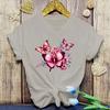 Flowers Butterfly Print Tshirt Summer Fashion Casual Short Sleeve Round Neck Tops Women/Mens T-Shirts