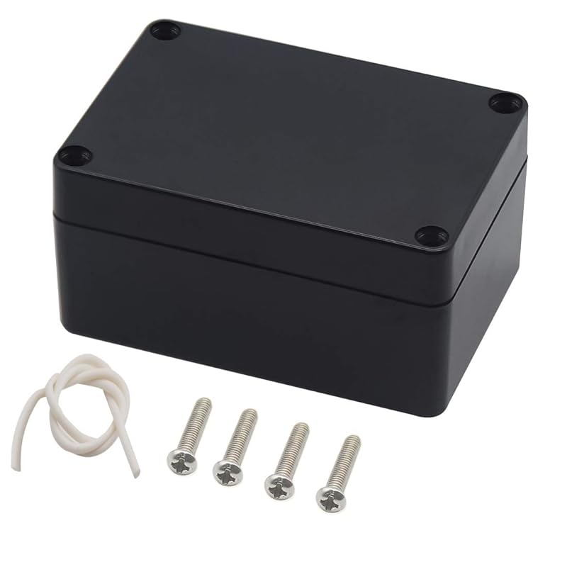 Junction Box, Zulkit Project Box IP65 Waterproof Outdoor Box ABS Plastic Electrical Boxes Electronic Enclosure Black 4.5 X 3.5 X 2.2 Inch(115 X 90 X