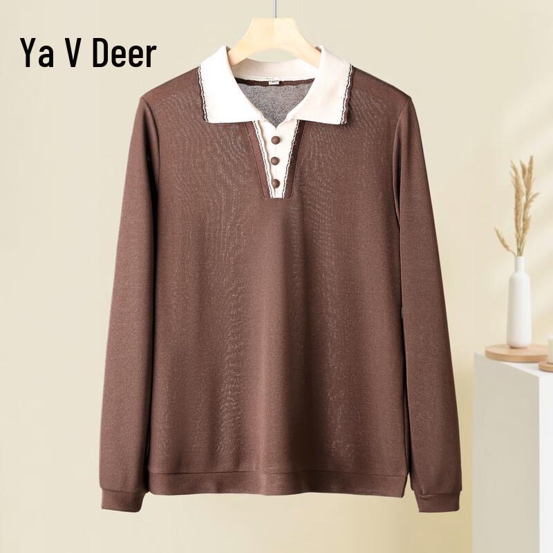 Yalu Women s Stylish Long-Sleeve Lapel Knit Shirt XL