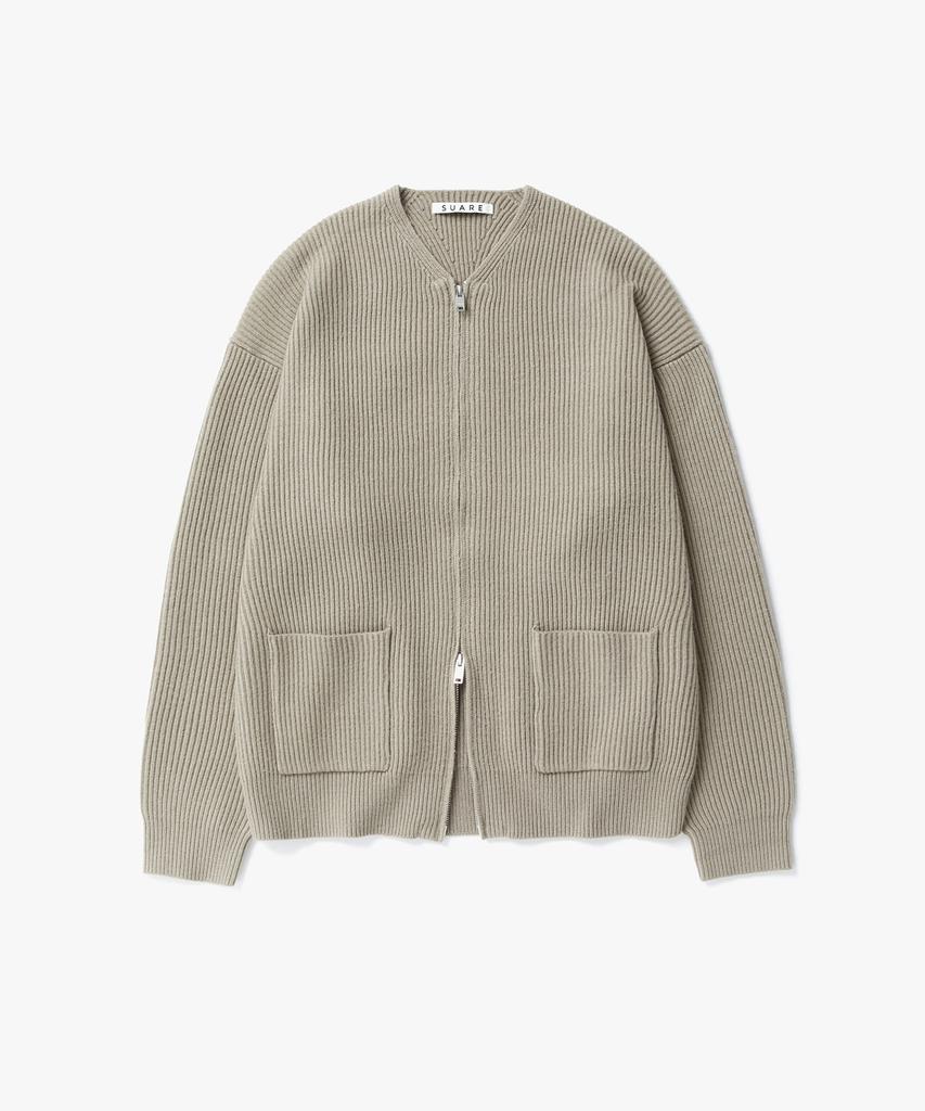 SUARE V-Neck Two-Way Zip-Up Knit - 4 Colors