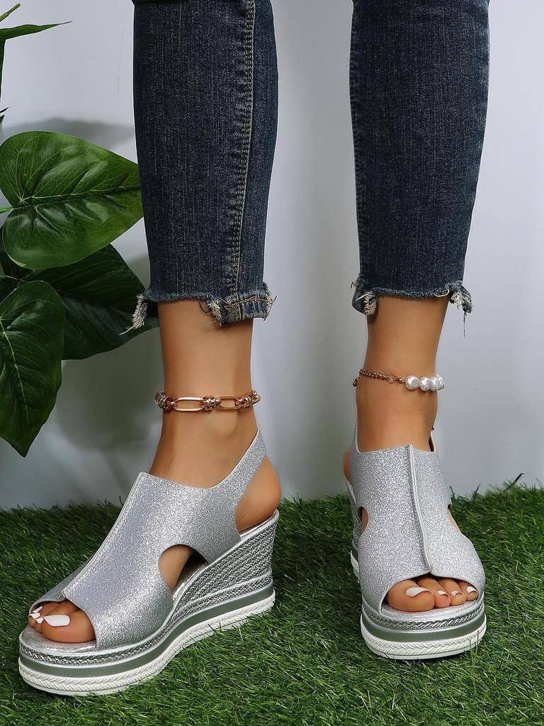 New Women's Roman Wedge Sandals with Peep Toe and Thick Sole