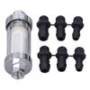 Fuel Filter Universal 3/8in 1/4in 5/16in Fitting with 6pcs Connector Replacement for 9706 26-27s