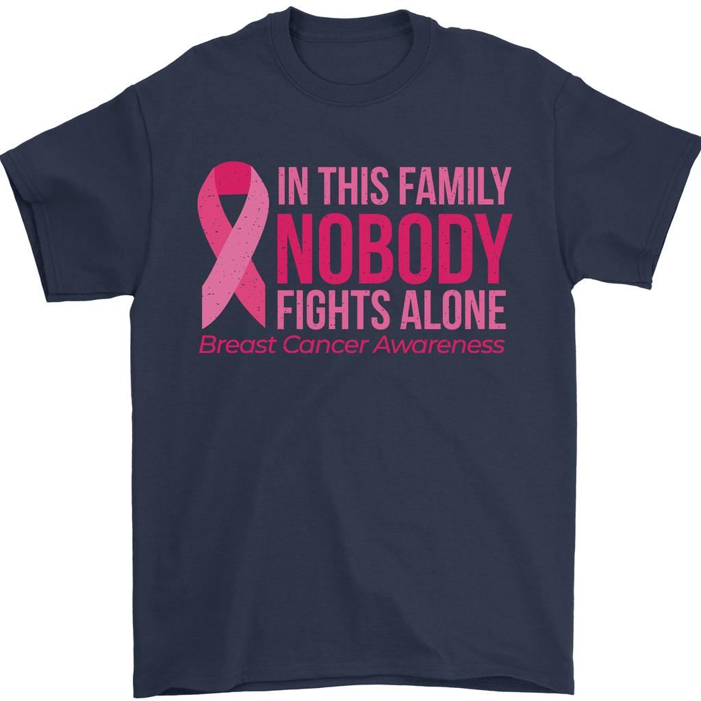 Breast Cancer Awareness Nobody Fights Alone Unisexs TShirt 100 Cotton