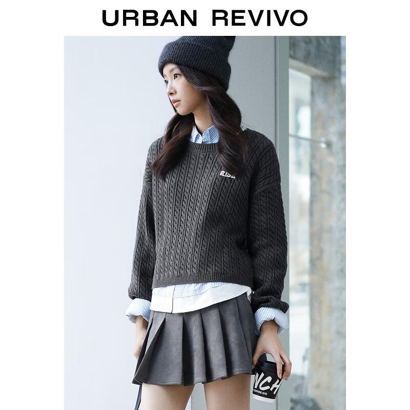 UR Women's Retro Color-block Cable Knit Sweater