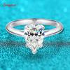 Smyoue 7*10mm 2ct Pear Cut D Color Moissanite Solitaire Rings for Women 100% 925  Silver Couple Jewelry Valentine Day