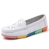 Women’s Moccasins Summer Loafers White Leather Driving Flats Casual Slip On Soft Nurse Shoes Black Walking Shoes