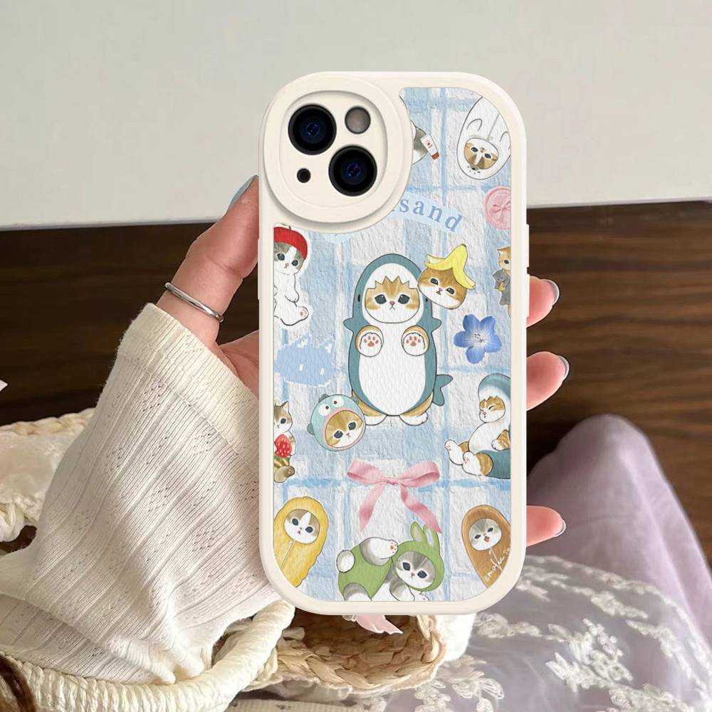 

Cat M-Mofusand Phone Case For IPhone 16 15 14 11 12 13 Pro Max Plus Back Leather Shell iphone 13promax
