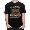 Custom Boho Dragonfly Floral T Shirt for Men 100 Cotton Tshirt Tee Tshirt Clothing