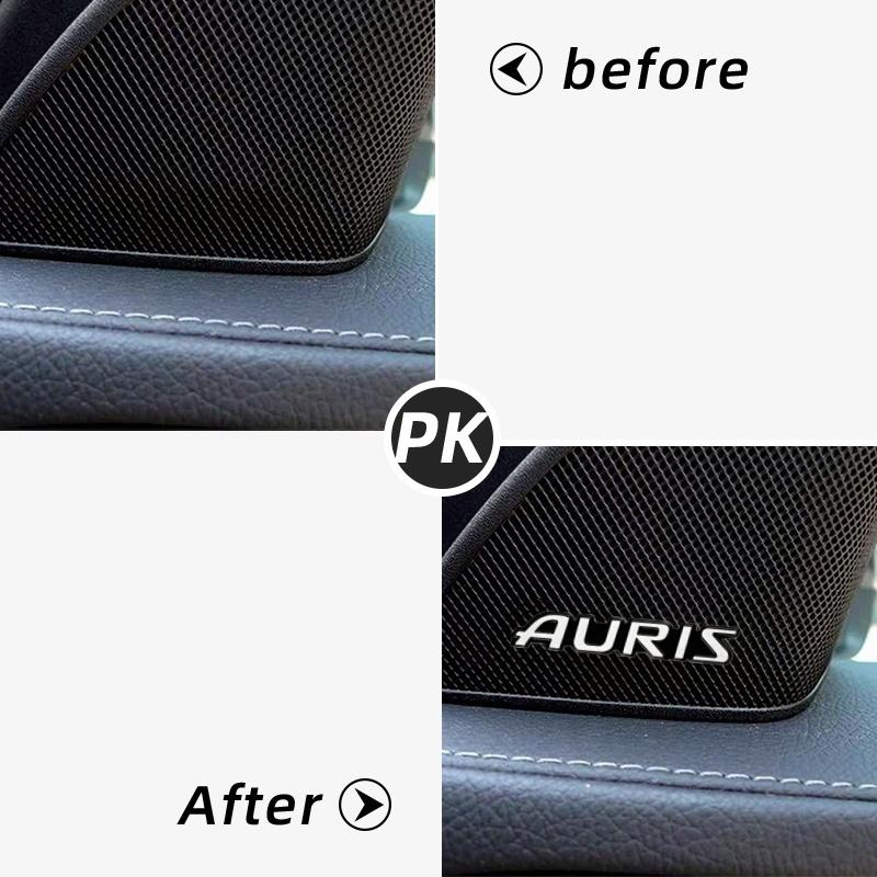 AACT1 Car Styling 4/10pcs 3D Aluminum Speaker Stereo Speaker Badge Emblem Sticker for Toyota Auris 2007 2008 2017 Accessories