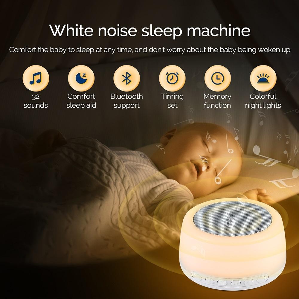 32 Naturlige Lyder Hvit Støy Maskin For Soving Fargerikt Nattlys Baby Sovelydmaskin Baby Søvnhjelp Støymaskin
