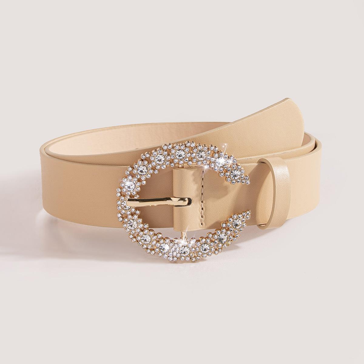 

Новый ремень C с бриллиантами, черно-коричневый, модный, универсальный женский ремень с бриллиантовой пряжкой 100cm