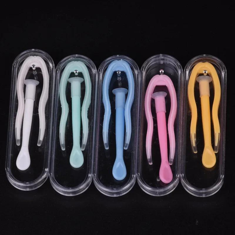 Silica Gel Contact Lenses Inserter Color Tweezers Suction Stick Eyes Care Tool Kit Contact Lens Case Clip Stick Tweezers Set Box
