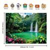 2D Turquoise Pool Waterfall Tapestry Lush Rainforest Photography Background
