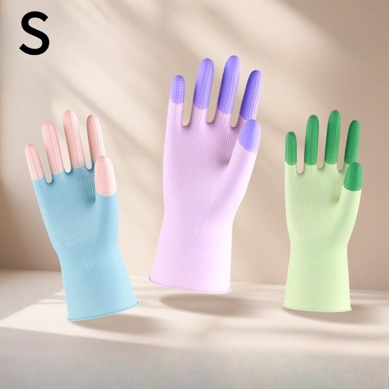 3 Pairs, Colorful Household Cleaning Gloves, Kitchen Dishwashing Gloves, Non-Slip Household Gloves, Suitable for Small Hands