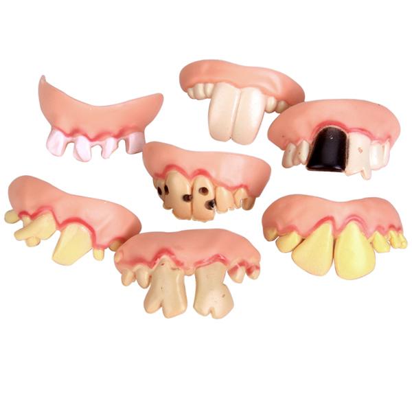 5 Ugly Gag Joke Rotten Dentures+ Kids Drinking Straw Novelty