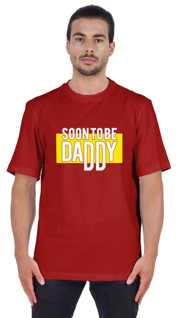 Inkmeso Men's Graphic Printed "Soon To Be Daddy" Pregnancy Announcement Tshirt Crew Neck Tee For Being