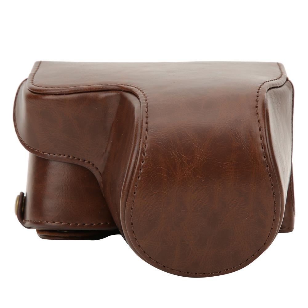 

Сумка для камеры из искусственной кожи, съемный чехол для аккумулятора с плечевым ремнем для Sony A6400 ILCE кофейный