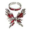 2Pcs Fashion Metal  Butterfly Open Rings Adjustable Gothic Finger Rings Statement Jewelry Simple Knuckles Rings