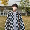 Checkerboard Shirt Men's Long-sleeved Trendy Handsome Large Size Shirt Versatile Casual Jacket