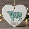 Heart Decor 2d Acrylic Coastal Keepsake Sea Glass Cow Heart Ornament for Best Friends Winter Christmas Tree Holiday Party Home