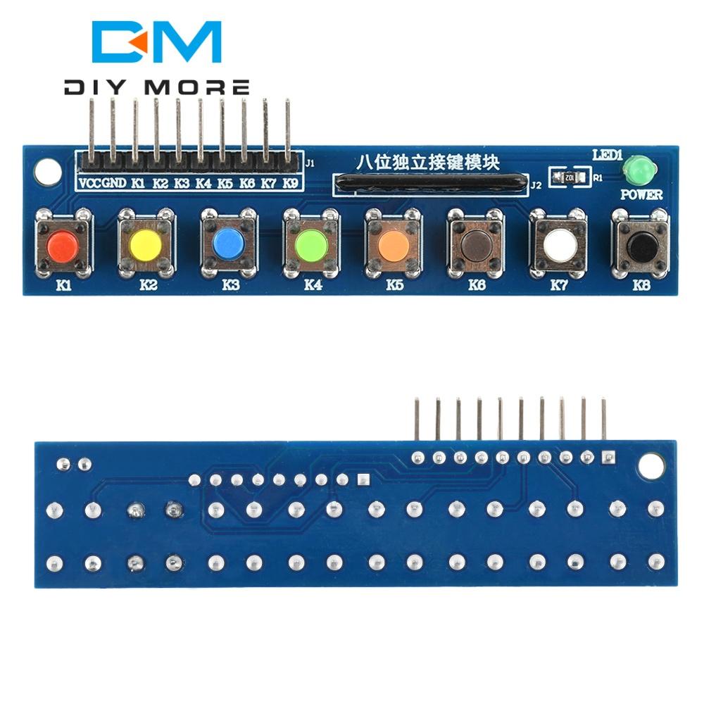 8 Independent Key Button Touch Button Module 3.3-5V with LED Indicator Keyboard Module for Arduino ARM Raspberry Pi