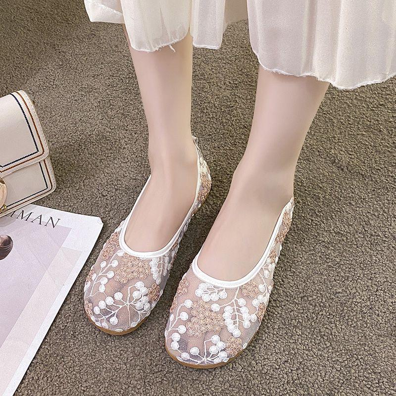 Fashion Summer Y2k Fashion Aesthetic Original Embroidered Casual Woman Footwear On Sale 2025 New In Mesh Breathable Flat Shoes for Women