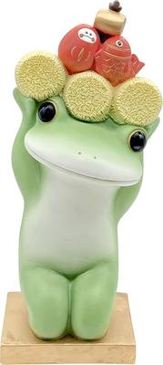 Daikai Kopo Garden Frog Holding a Lucky Charm X X Cm 73720 Green 8.6 6.5 19.5