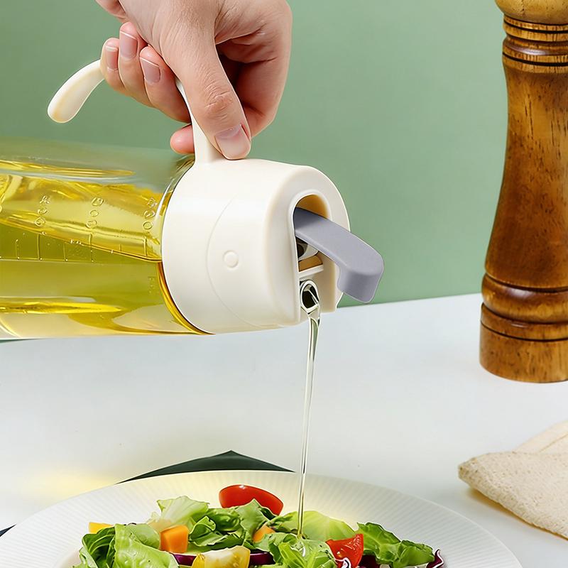 HeY LiLac 630ml Automatic Opening Glass Oil Dispenser Bottle for Kitchen No Drip Cooking Oil Container