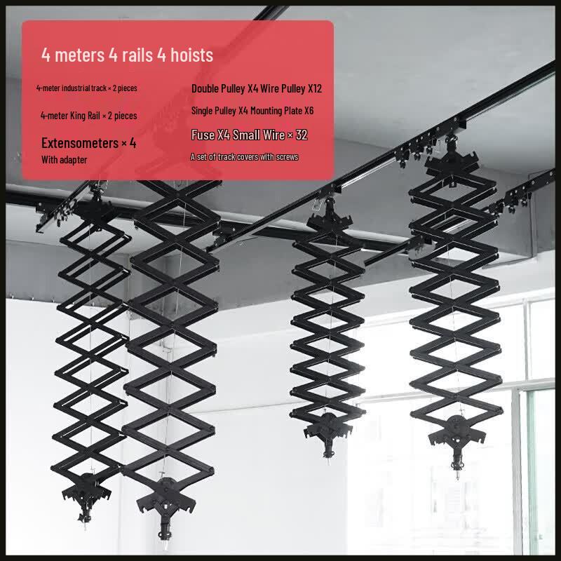 Professional Studio Ceiling Rail System with Telescopic Boom Arms
