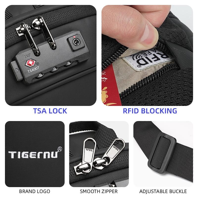 2021 New Tigernu Fashion Style Men Bags Casual Splashproof Chest Bags High Quality Crossbody Bags Male Travel Sling Bags For Men