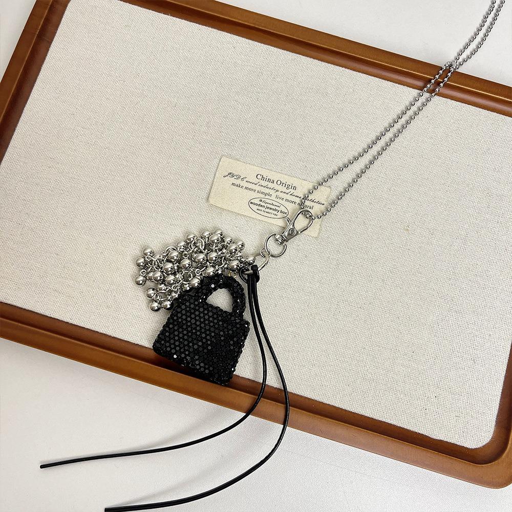 Long Fashion Sweater Chain Cute Tassel Pendant Necklace Creative Small Bag Long Necklace  Gift