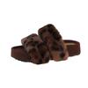 Damen Retro Leopard Print Fuzzy Hausschuhe, Herbst/Winter 2025, Plüsch Einriemen Baumwolle für Outdoor-Bekleidung