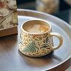 Large Ceramic Coffee Mug 360ml, Cute Cup for Women, Ideal for Tea or Coffee,Hand Painted Floral Design Pottery Mug,1pc