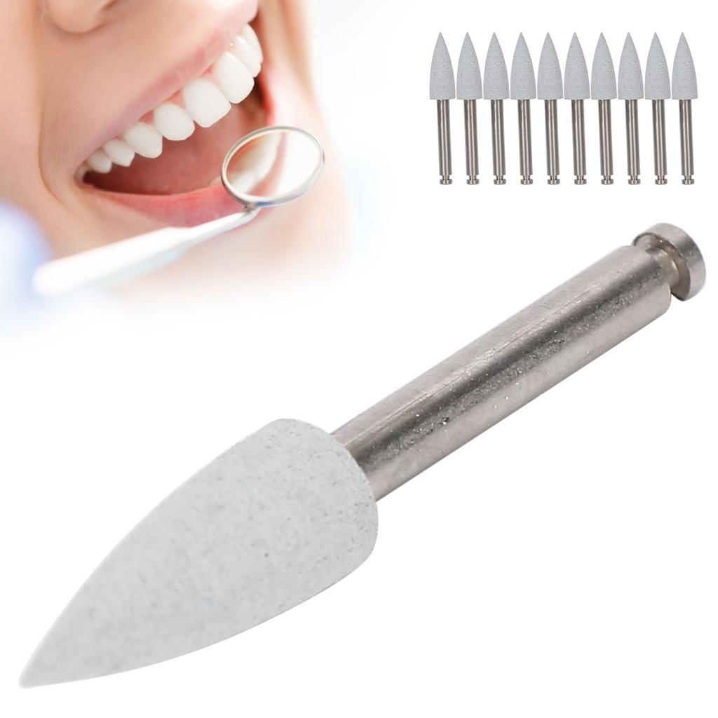 10pcs Dental Polishing Burs Low Speed Dental Grinding Polisher Burs Drill Bits Set Gray