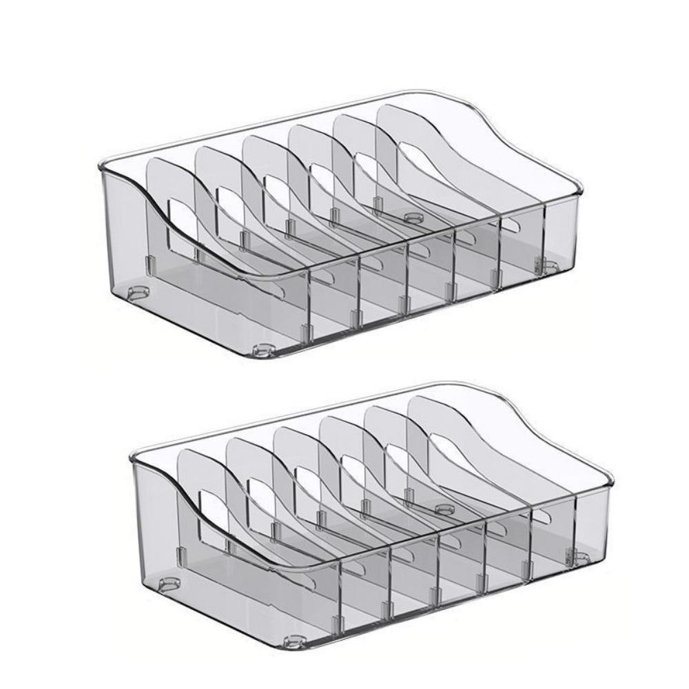 2Pcs Plastic Spice Bag Storage Box Adjustable Seasoning Storage Box Divided Spice Rack  Kitchen прозрачный