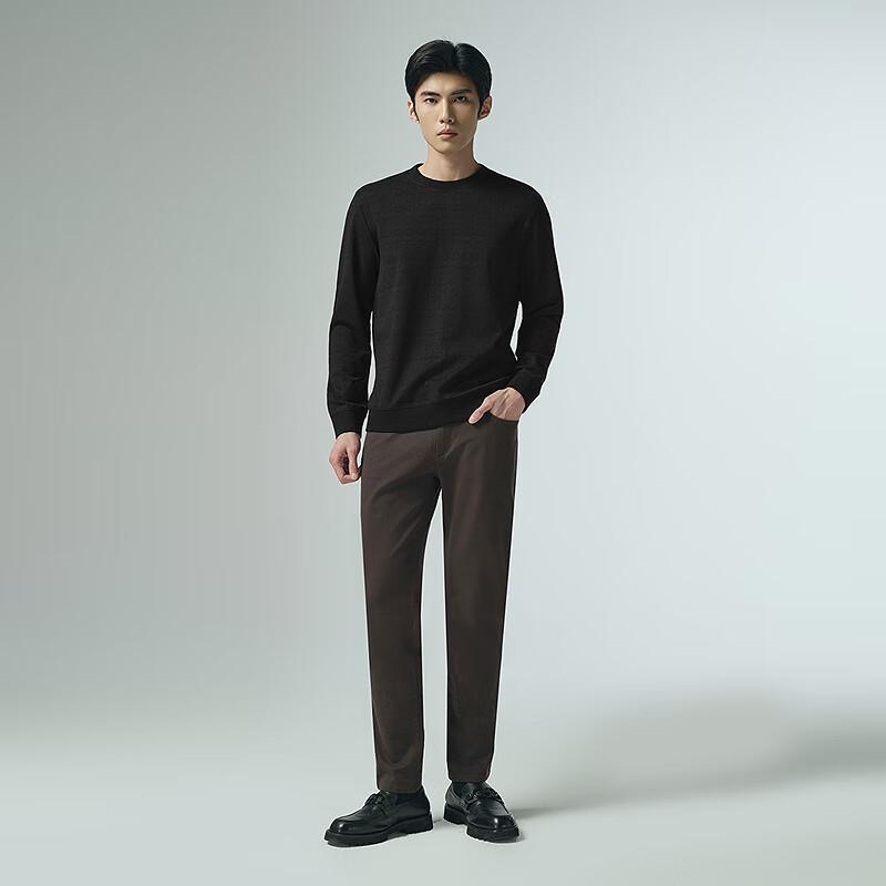 LILANZ Men's Jacquard Round Neck Lambswool Blend Sweatshirt