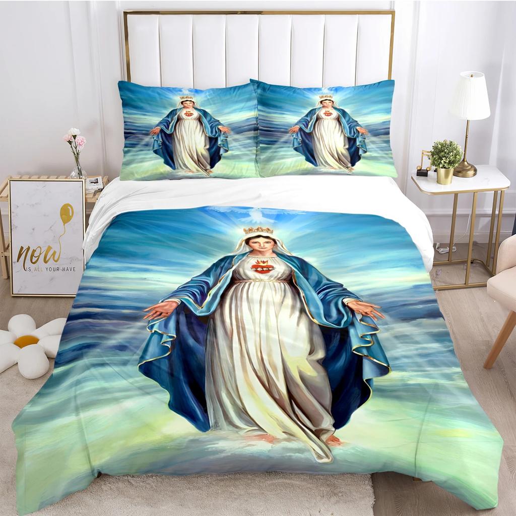 Kind Blesed Virgin MMary All Season Duvet Cover Comforter Bedding Collection Soft Quilt Cover And Pillowcases Singledoublequeenking