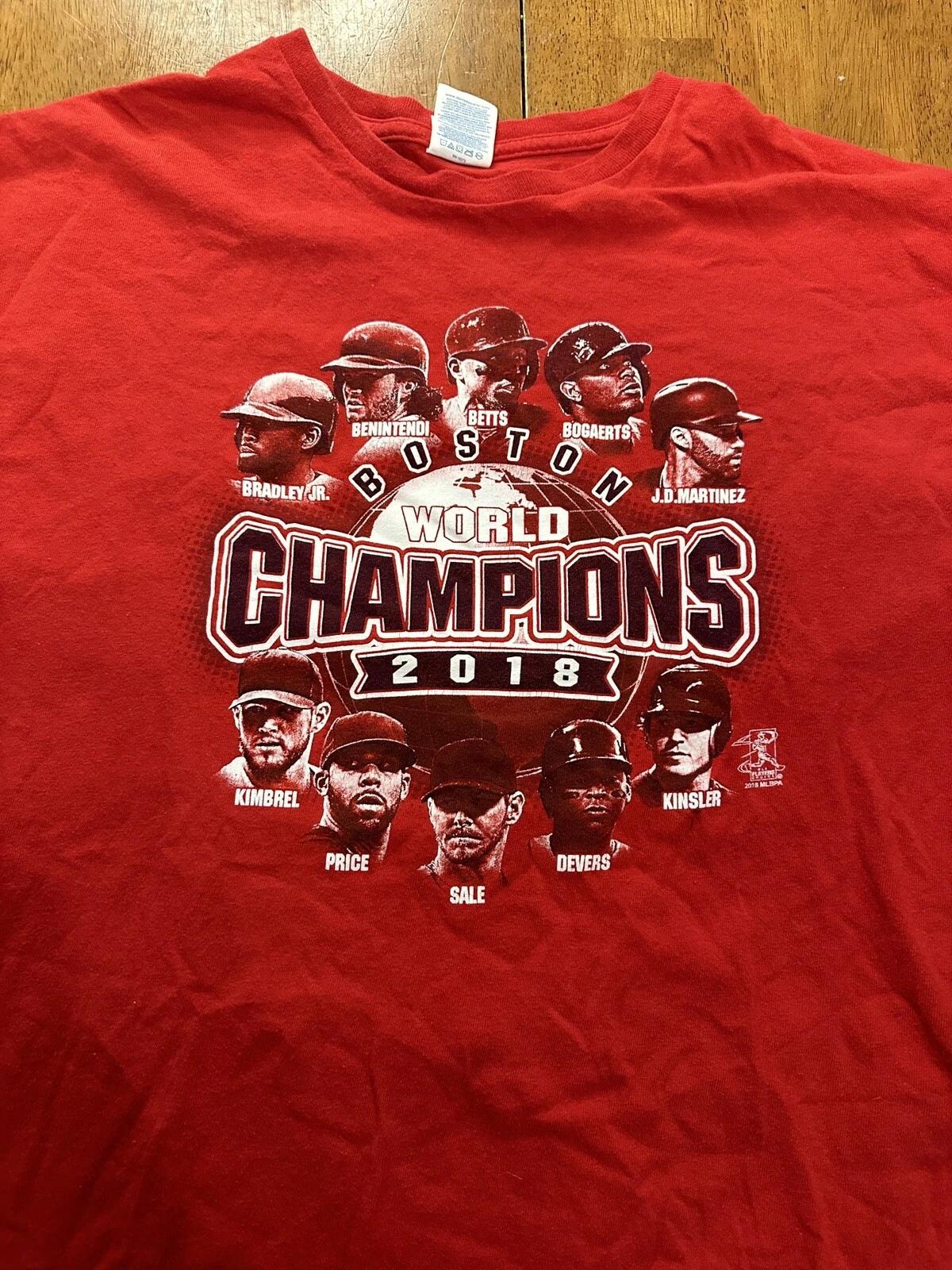 Boston Red Sox 2018 World Series Champions T Shirt XL Roster 2XL