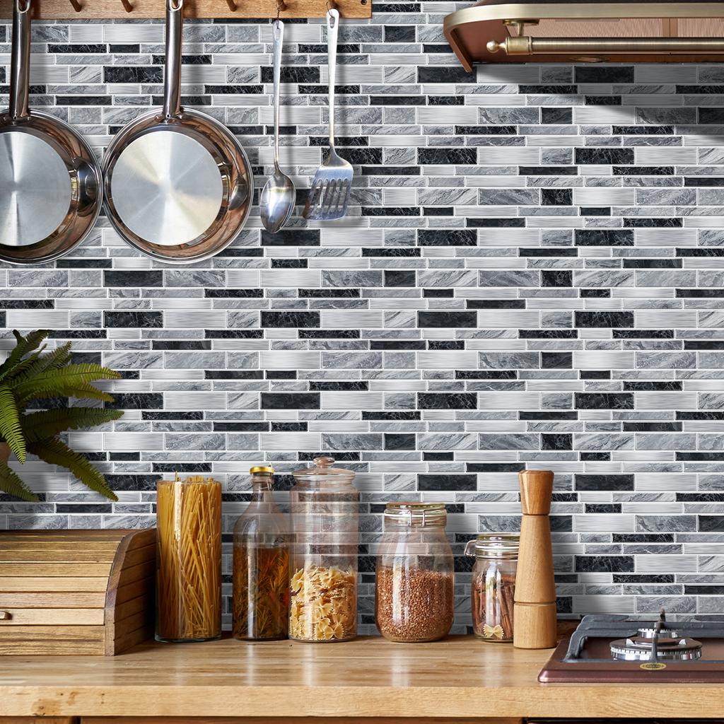 12/24/48pcs Peel And Stick Tile Sticker Self Adhesive Stick On Tile Backsplash For Kitchen Bathroom, Bedroom Decoration