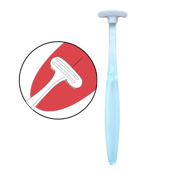 

Портативный мягкий скребок для языка, щетка для глубокой очистки, средство для удаления запаха, уход за полостью рта синий