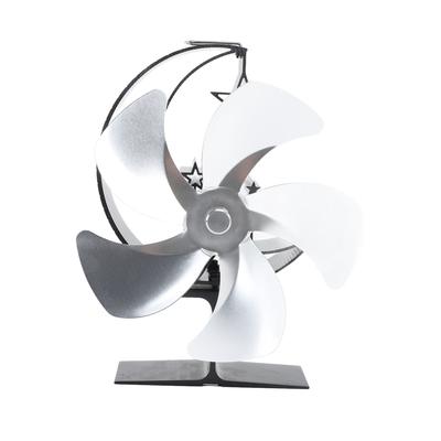 Wood Burner Fan 5 Blades Ultra Quiet Air Circulation Heating Energy Saving Heat Powered Fireplace
