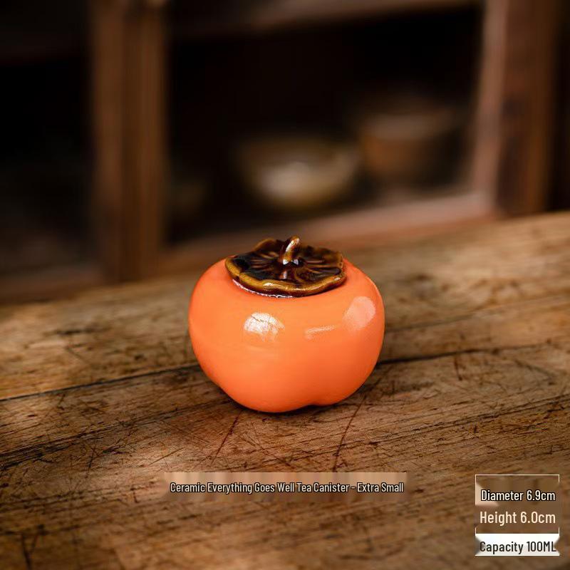 Persimmon Tea Scented Ceramic Candy Jar and Candle Holder