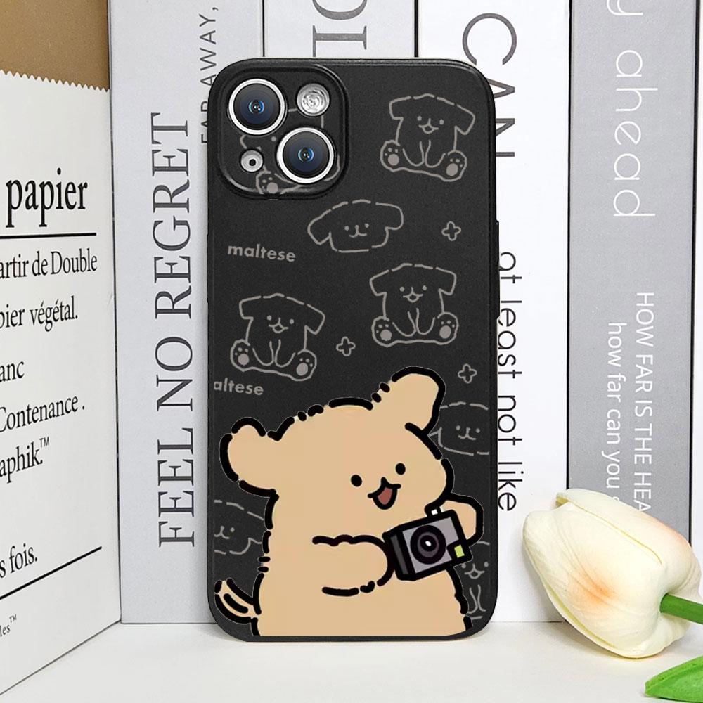 Funny Animal Dog Couple Phone Case for IPhone 11 12 13 14 15 16 Pro Max Mini 7 8 Plus X XS MAX SE2 Soft Cover Paired Fundas Skin