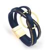 Cross Twist Leather Bracelet for Women Braided Bowknot Wrap Multilayer Jewelry Accessories