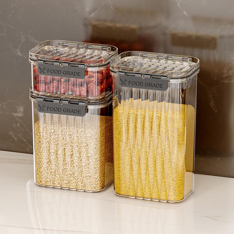 Airtight Food Storage Container With Lid Sealed Pet Stackable Air Tight Pantry Storage Canister For Kitchen Pantry Organizer