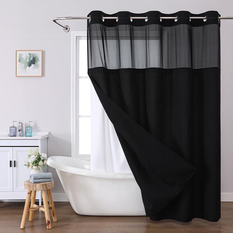 Waffle Weave Double Layer Shower Curtain