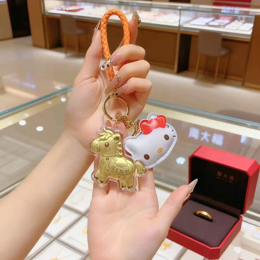 Кулон-брелок из чистого золота 999 пробы  Год Лошади  - Подарок на Новый год  Стань богатым No Gold