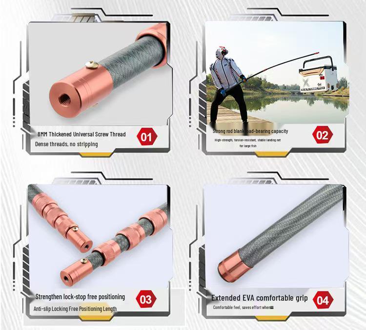 Gruby kij do podbieraka z włókna węglowego - Super twardy, regulowany do zbierania owoców