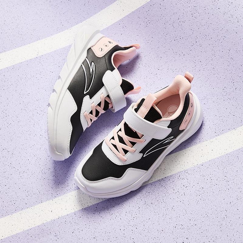 Anta Kinder Vitalität Einfach Vielseitig Leicht Stoßdämpfung Niedrig geschnitten Laufschuhe Kinder Sneaker Schwarz Weiß Rosa A22435568-5